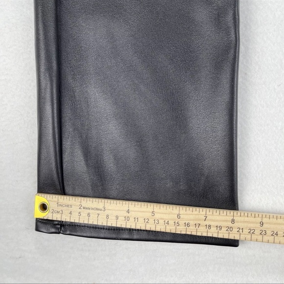 Good American Faux Leather Icon Straight Pants Brown Metallic Women Size 14/32 - Picture 8 of 8